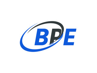 BPE letter creative modern elegant swoosh logo design