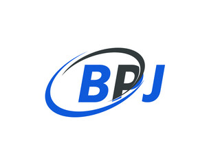 BPJ letter creative modern elegant swoosh logo design