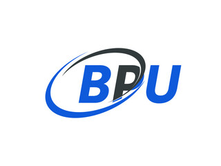 BPU letter creative modern elegant swoosh logo design