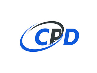 CPD letter creative modern elegant swoosh logo design