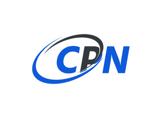 CPN letter creative modern elegant swoosh logo design
