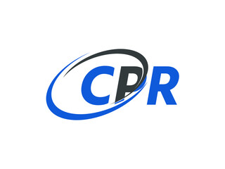 CPR letter creative modern elegant swoosh logo design