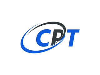 CPT letter creative modern elegant swoosh logo design