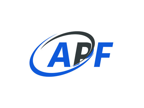 APF letter creative modern elegant swoosh logo design