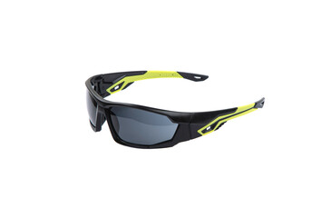 Modern safety goggles for athletes, shooters and workers. Eye protection goggles isolated on white...