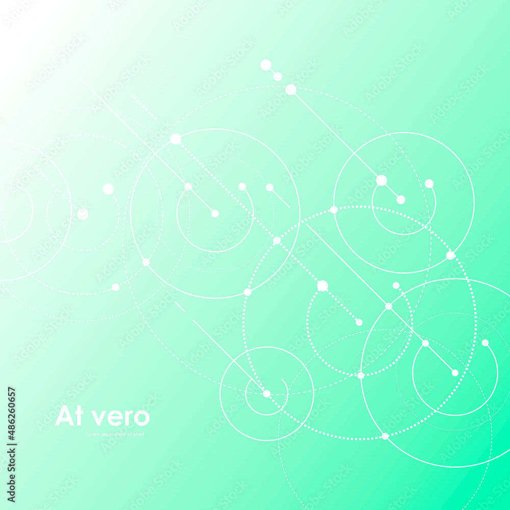 Poster vector abstract background. circles technology pattern rounded lines with connect dots. dynamic illu