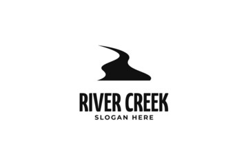 Modern river creek logo design inspirations - obrazy, fototapety, plakaty