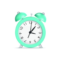 Alarm. Vector illustration of a vintage alarm clock. Clock with an alarm clock on a white background.