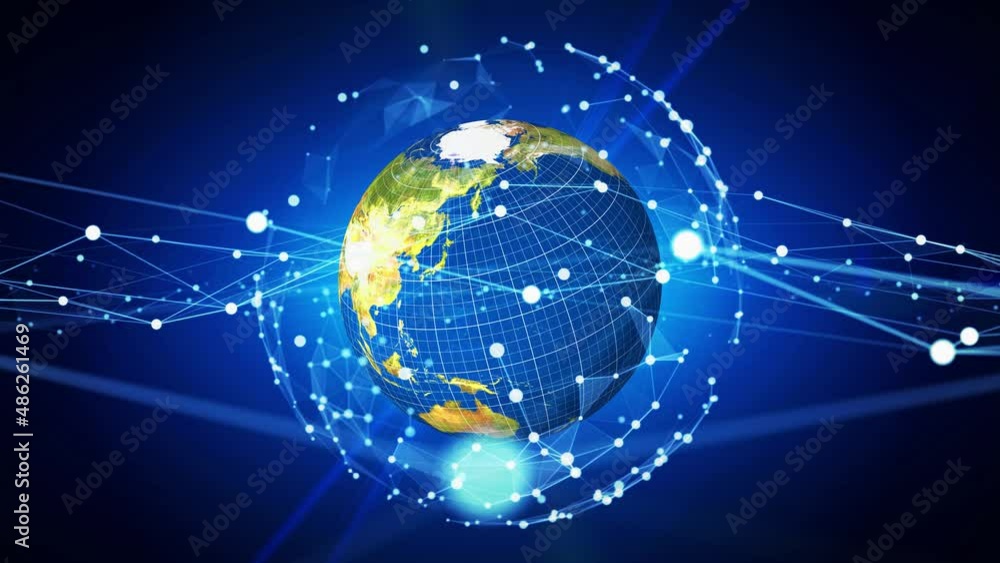 Poster global communication network concept. digital transformation. dx.