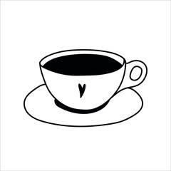 Coffee cup. Coffe vector with love. tea
