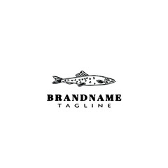 animal fish cartoon logo template icon design black isolated vector illustration
