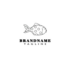 animal fish cartoon logo template icon design black isolated vector illustration