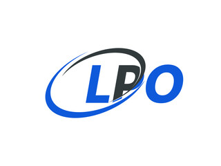 LPO letter creative modern elegant swoosh logo design