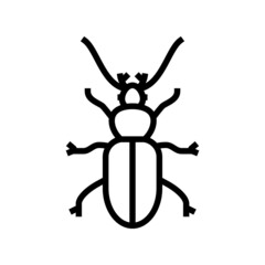 beetle insect line icon vector. beetle insect sign. isolated contour symbol black illustration