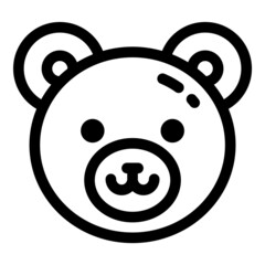 Teddy Bear Flat Icon Isolated On White Background