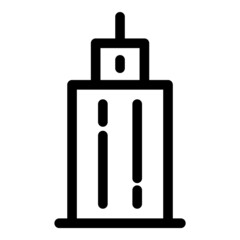 Skyscraper Building Flat Icon Isolated On White Background