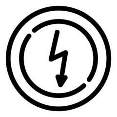 Danger Electricity Flat Icon Isolated On White Background