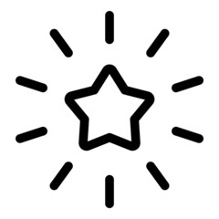 Star Shine Flat Icon Isolated On White Background