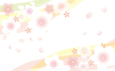 桜の舞う　背景イラスト素材