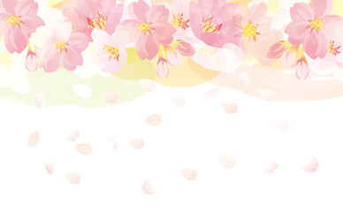 桜の舞う　背景イラスト素材