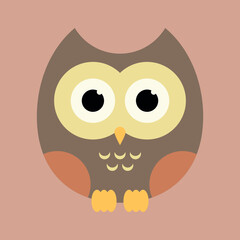 owl with wings. feathered night bird. vector illustration, eps 10.