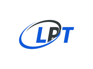 LPT letter creative modern elegant swoosh logo design