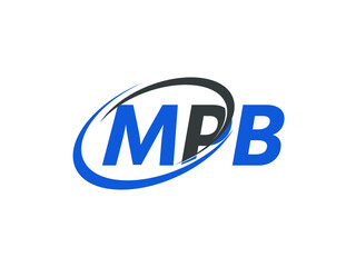 MPB letter creative modern elegant swoosh logo design