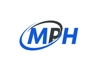 MPH letter creative modern elegant swoosh logo design
