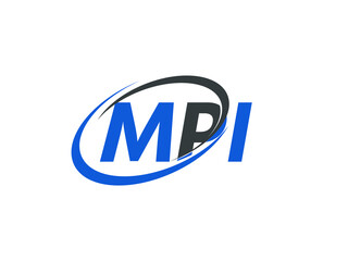MPI letter creative modern elegant swoosh logo design
