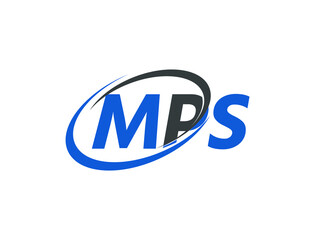 MPS letter creative modern elegant swoosh logo design