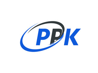 PPK letter creative modern elegant swoosh logo design