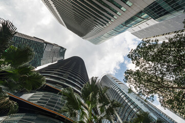 Fototapeta na wymiar Panoramic view with modern buildings in the centre of Kuala Lumpur