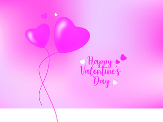 happy valentines day card with 3D balloons