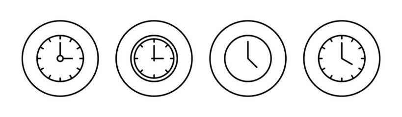 Clock icons set. Time sign and symbol. watch icon