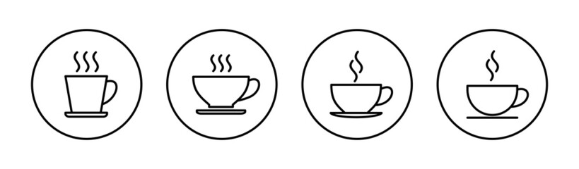 coffee cup icons set. cup a coffee sign and symbol