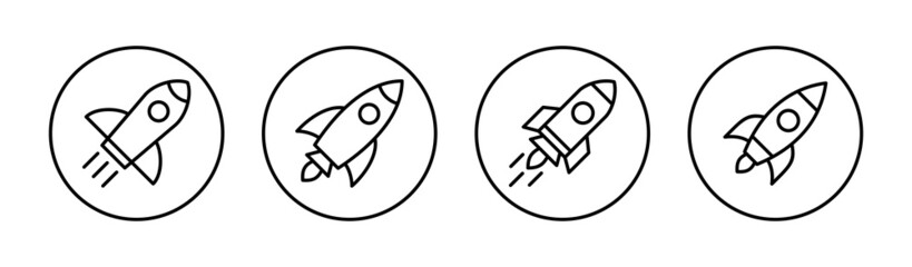 Rocket icons set. Startup sign and symbol. rocket launcher icon
