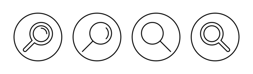 Search icons set. search magnifying glass sign and symbol