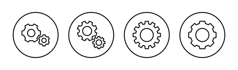 Setting Icons set. Cog Settings sign and symbol. Gear Sign