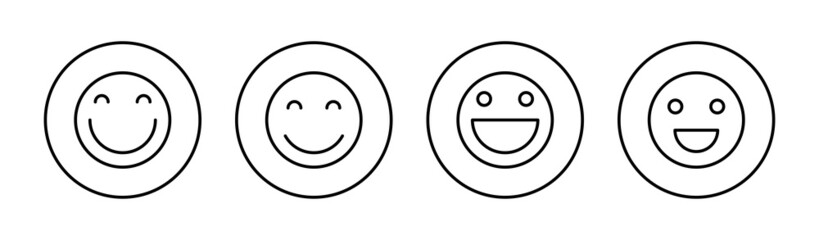 Smile icons set. smile emoticon icon. feedback sign and symbol
