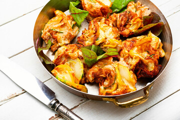 Delicious fried zucchini