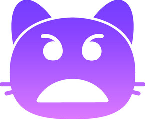 cat angry face Glyph Gradient