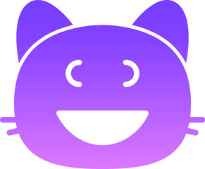 cat grinning VII Glyph Gradient