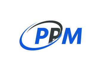PPM letter creative modern elegant swoosh logo design
