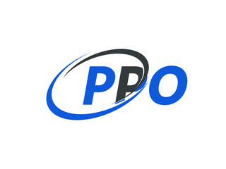 PPO letter creative modern elegant swoosh logo design