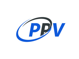 PPV letter creative modern elegant swoosh logo design