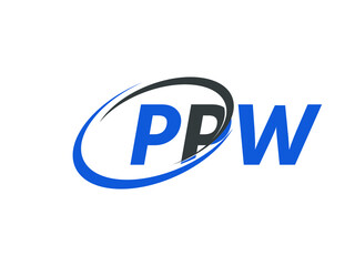 PPW letter creative modern elegant swoosh logo design