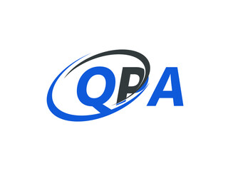 QPA letter creative modern elegant swoosh logo design