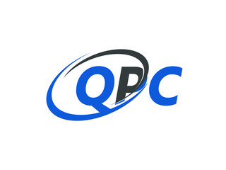 QPC letter creative modern elegant swoosh logo design