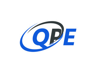 QPE letter creative modern elegant swoosh logo design