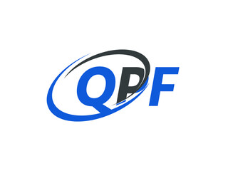 QPF letter creative modern elegant swoosh logo design